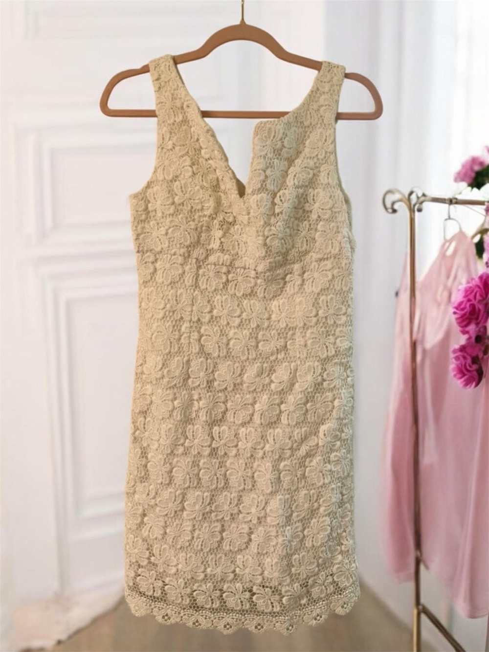 Lilly Pulitzer Cream Lace Midi Dress